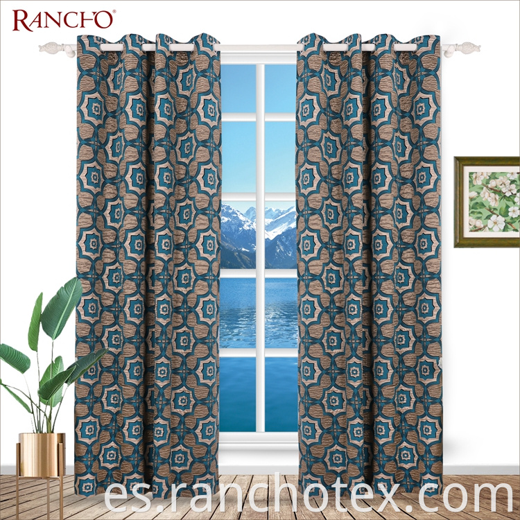 Cortinas de ventana tradicionales de calidad estable Cortinas de lujo para la sala de estar Cortinas metálicas de Jacquard